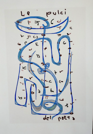 Le pulci del poeta, 2021, stampa digitale, matita, inchiostri